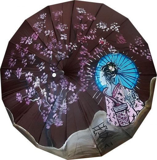 Paraguas pintado byMIRENE Una geisha