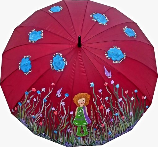 Regalos personalizados para maestras. Paraguas pintados a mano byMIRENE.