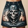 Libertad falda denim pintada a mano